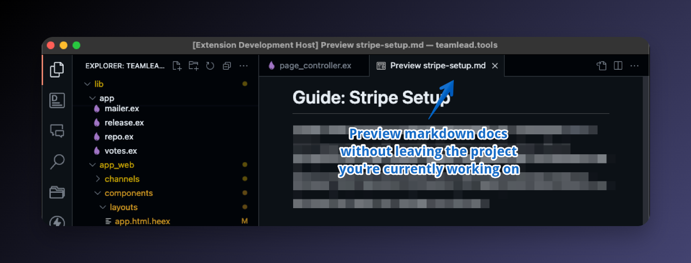 Previewing a markdown doc